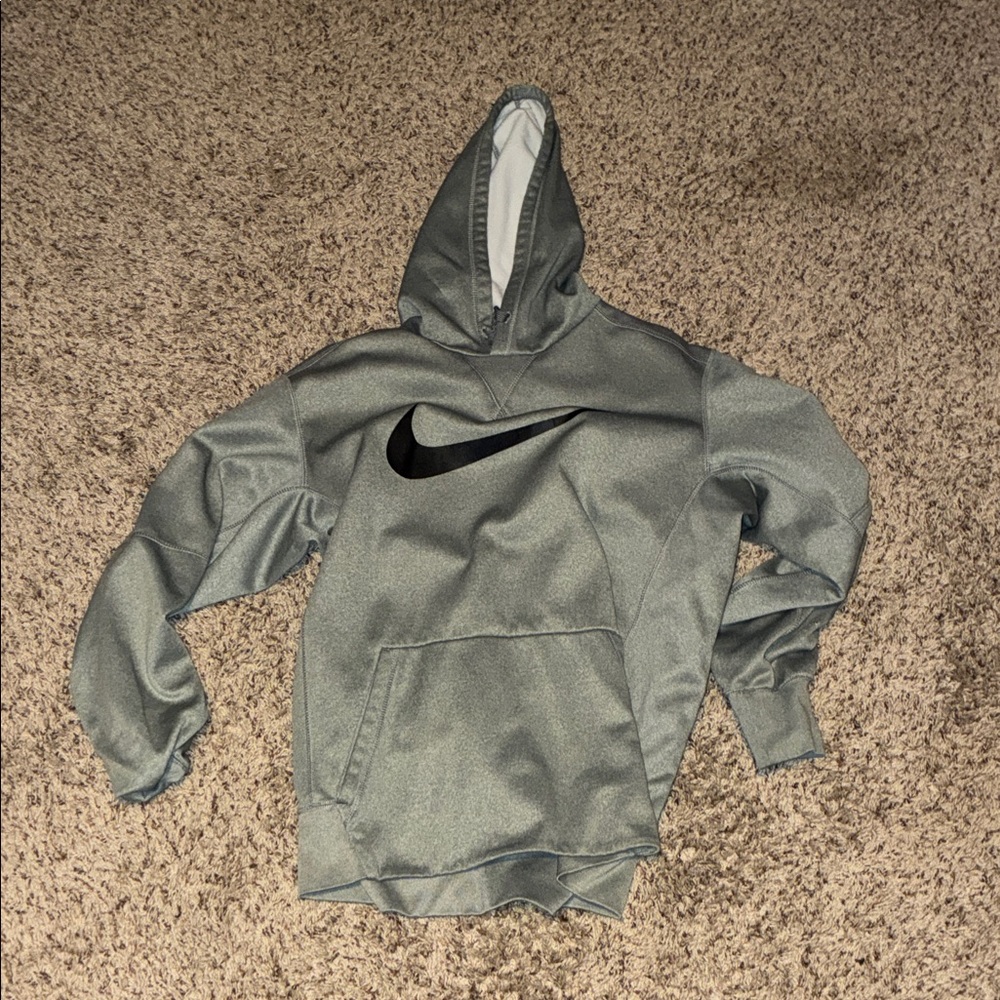 Nike Heather Gray Hoodie with Black Swoosh